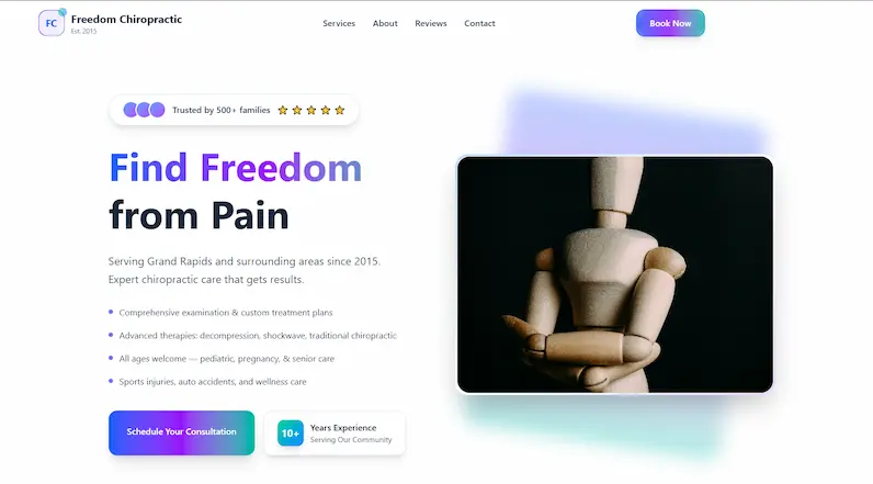 Freedom Chiropractic Website